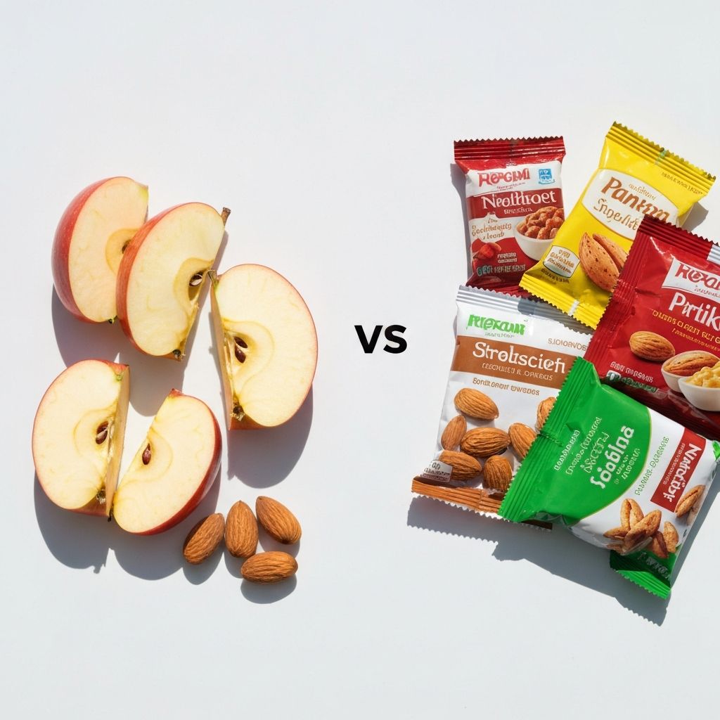Fresh snacks compared with processed alternatives
